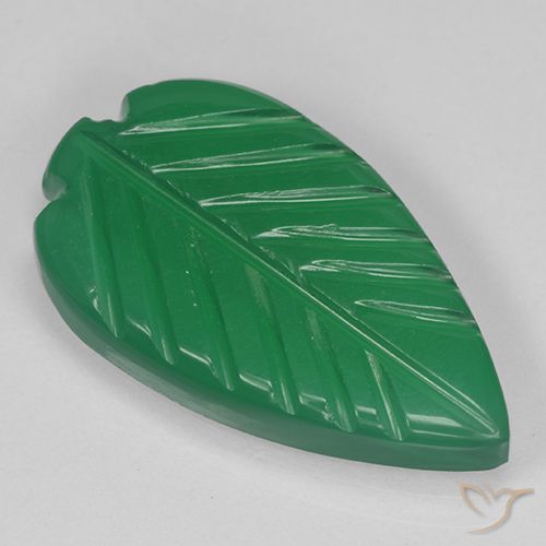 3.88ct Natürlicher Mittelgrün Achat, Blumen-Schliff, Lichtdurchlässig