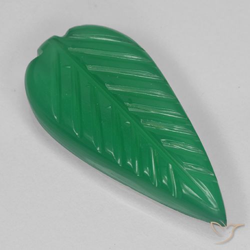 3.30ct Natürlicher Warmes Grün Achat, Blumen-Schliff, Lichtdurchlässig