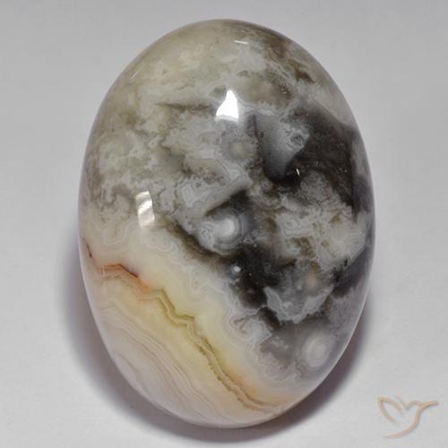 45.27ct Natürlicher Mehrfarbig Achat, Oval, Lichtundurchlässig