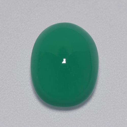 3,39 ctw natürlicher grüner Achat, Oval Schliff, Lichtdurchlässig