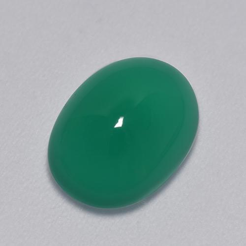 3,39 ctw natürlicher grüner Achat, Oval Schliff, Lichtdurchlässig