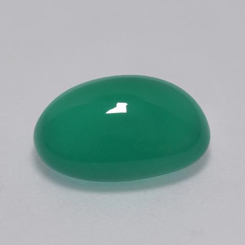 3,39 ctw natürlicher grüner Achat, Oval Schliff, Lichtdurchlässig
