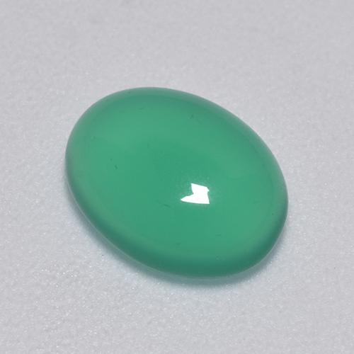 1,58 ctw natürlicher grüner Achat, Oval Schliff, Transparent