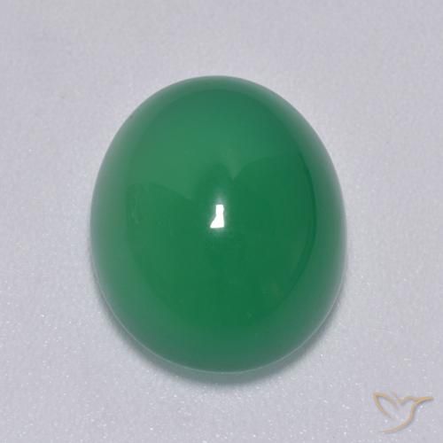 8.01ct Natürlicher Mittelgrün Achat, Oval, Lichtdurchlässig, Photo A