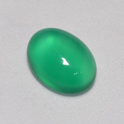 1,23 ctw natürlicher grüner Achat, Oval Schliff, Transparent