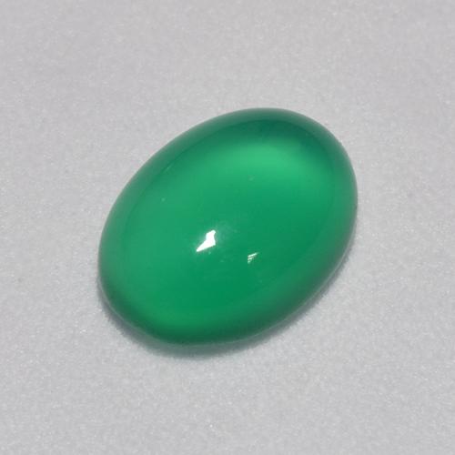 1,23 ctw natürlicher grüner Achat, Oval Schliff, Transparent