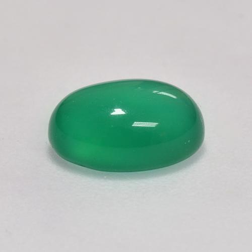 1,23 ctw natürlicher grüner Achat, Oval Schliff, Transparent
