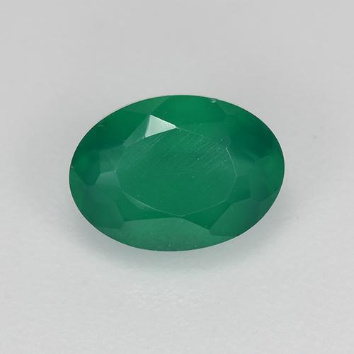 0,98 ctw natürlicher grüner Achat, Oval Schliff, Lichtdurchlässig