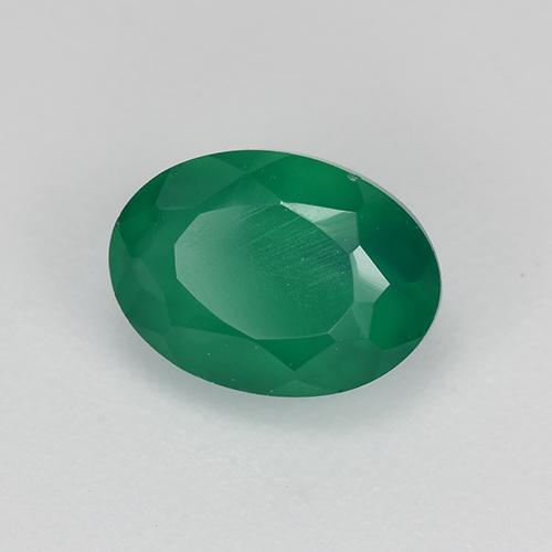 0,98 ctw natürlicher grüner Achat, Oval Schliff, Lichtdurchlässig