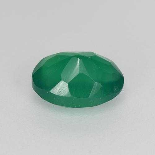 0,98 ctw natürlicher grüner Achat, Oval Schliff, Lichtdurchlässig