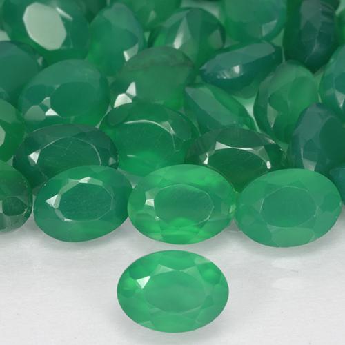 2,79 ct natürliche grüner Achat-Edelsteine, Oval Schliff, Lichtdurchlässig