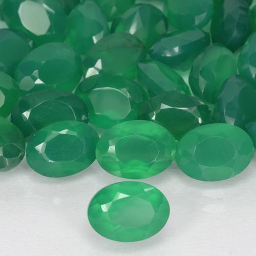 2,79 ct natürliche grüner Achat-Edelsteine, Oval Schliff, Lichtdurchlässig