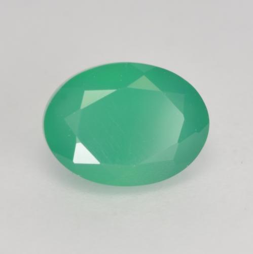 1,37 ctw natürlicher grüner Achat, Oval Schliff, Lichtdurchlässig