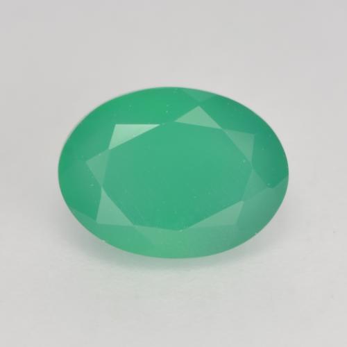 1,37 ctw natürlicher grüner Achat, Oval Schliff, Lichtdurchlässig