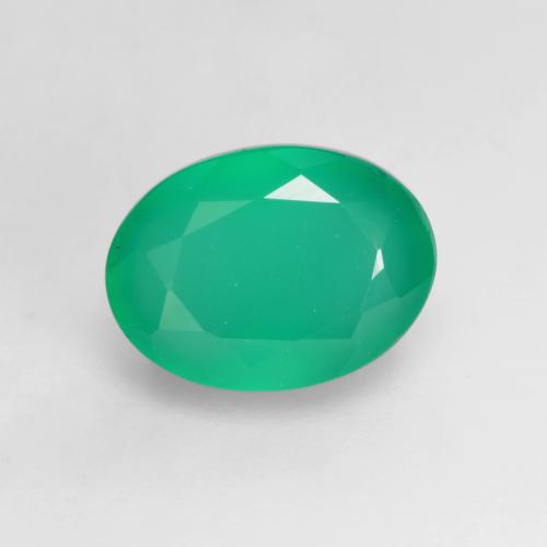 1,25 ctw natürlicher grüner Achat, Oval Schliff, Lichtdurchlässig