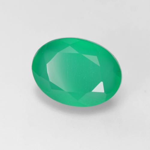 1,25 ctw natürlicher grüner Achat, Oval Schliff, Lichtdurchlässig
