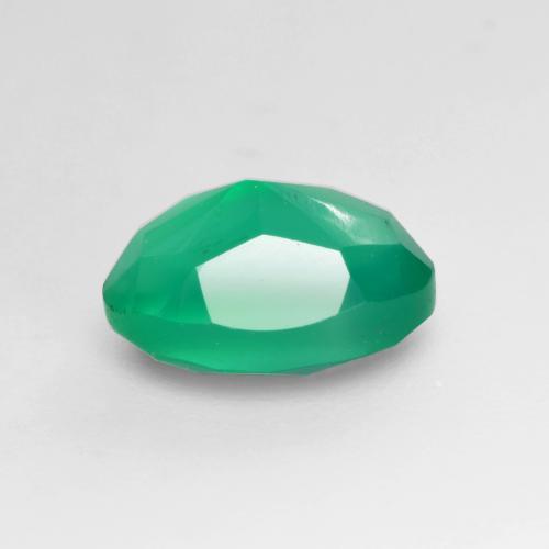 1,25 ctw natürlicher grüner Achat, Oval Schliff, Lichtdurchlässig