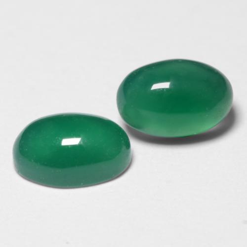 1,10 ct natürliche grüner Achat-Edelsteine, Oval Schliff, Lichtdurchlässig