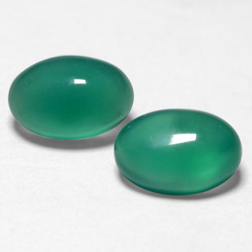 1,09 ct natürliche grüner Achat-Edelsteine, Oval Schliff, Lichtdurchlässig