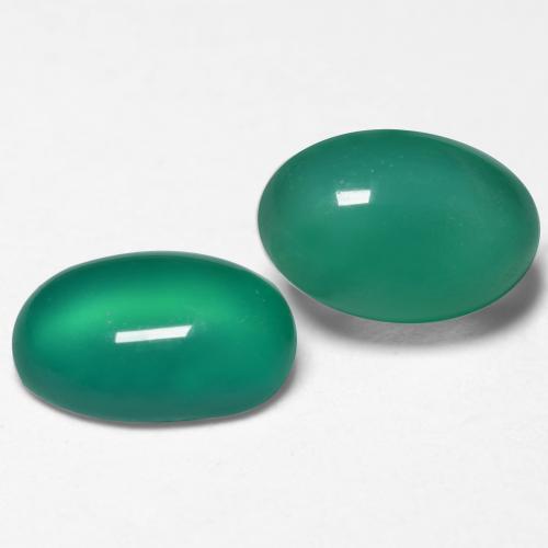 1,09 ct natürliche grüner Achat-Edelsteine, Oval Schliff, Lichtdurchlässig