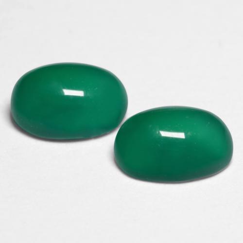 1,17 ct natürliche grüner Achat-Edelsteine, Oval Schliff, Lichtdurchlässig