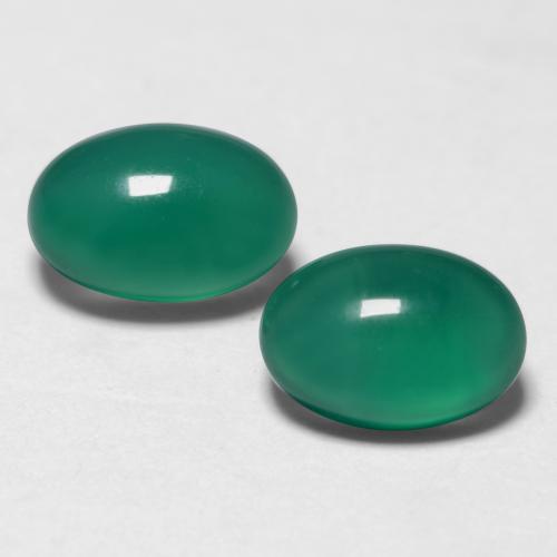 1,08 ct natürliche grüner Achat-Edelsteine, Oval Schliff, Lichtdurchlässig