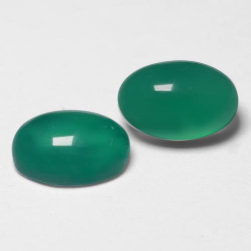 1,08 ct natürliche grüner Achat-Edelsteine, Oval Schliff, Lichtdurchlässig