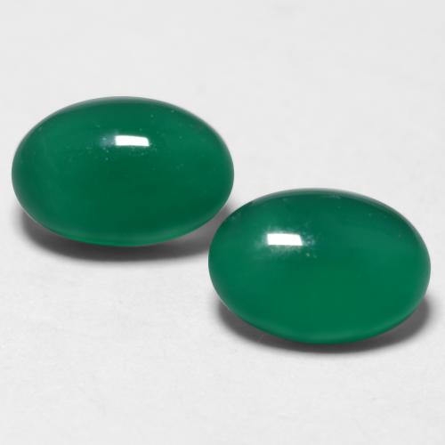 1,29 ct natürliche grüner Achat-Edelsteine, Oval Schliff, Lichtdurchlässig