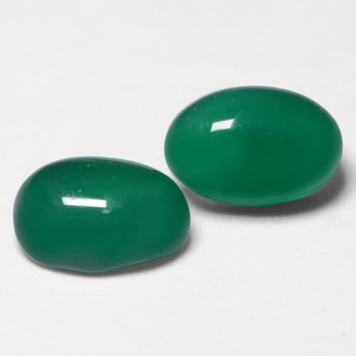 1,29 ct natürliche grüner Achat-Edelsteine, Oval Schliff, Lichtdurchlässig