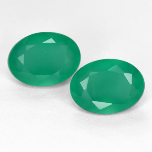 2,28 ct natürliche grüner Achat-Edelsteine, Oval Schliff, Lichtdurchlässig