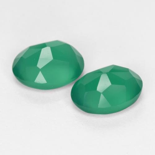 2,28 ct natürliche grüner Achat-Edelsteine, Oval Schliff, Lichtdurchlässig