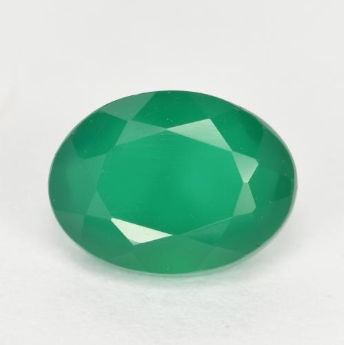 1,32 ctw natürlicher grüner Achat, Oval Schliff, Lichtdurchlässig
