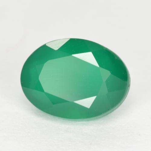1,32 ctw natürlicher grüner Achat, Oval Schliff, Lichtdurchlässig