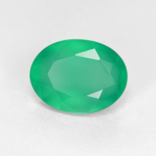 1,12 ctw natürlicher grüner Achat, Oval Schliff, Lichtdurchlässig