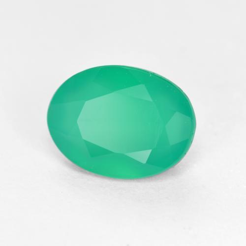 1,03 ctw natürlicher grüner Achat, Oval Schliff, Lichtdurchlässig