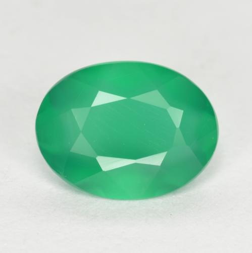 1,04 ctw natürlicher grüner Achat, Oval Schliff, Lichtdurchlässig