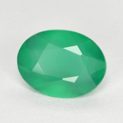 1,04 ctw natürlicher grüner Achat, Oval Schliff, Lichtdurchlässig