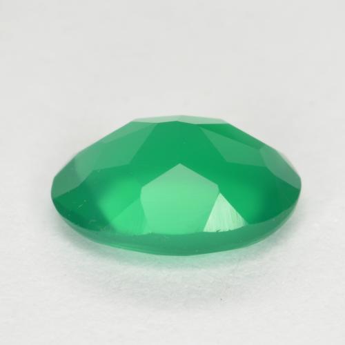 1,04 ctw natürlicher grüner Achat, Oval Schliff, Lichtdurchlässig