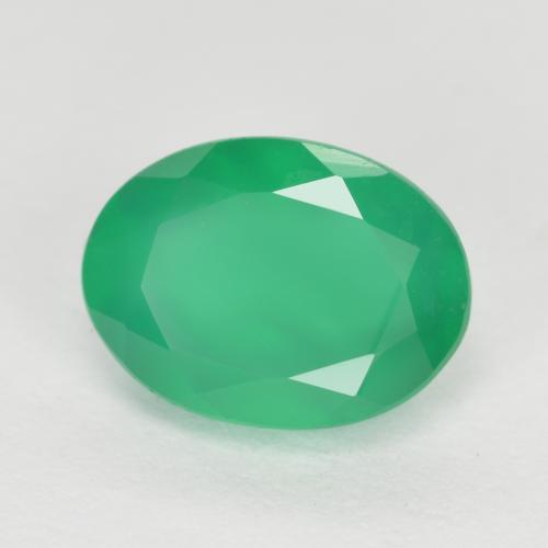 1,15 ctw natürlicher grüner Achat, Oval Schliff, Lichtdurchlässig