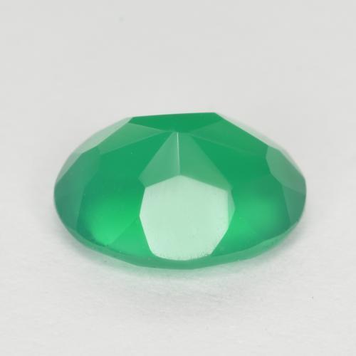 1,15 ctw natürlicher grüner Achat, Oval Schliff, Lichtdurchlässig