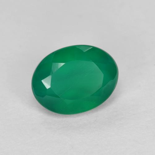 1,04 ctw natürlicher grüner Achat, Oval Schliff, Lichtdurchlässig