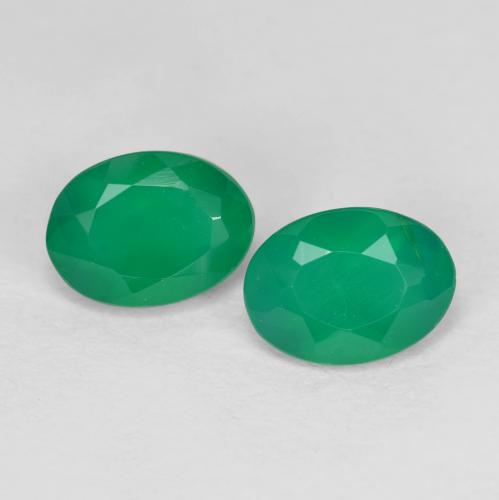 1,35 ct natürliche grüner Achat-Edelsteine, Oval Schliff, Lichtdurchlässig