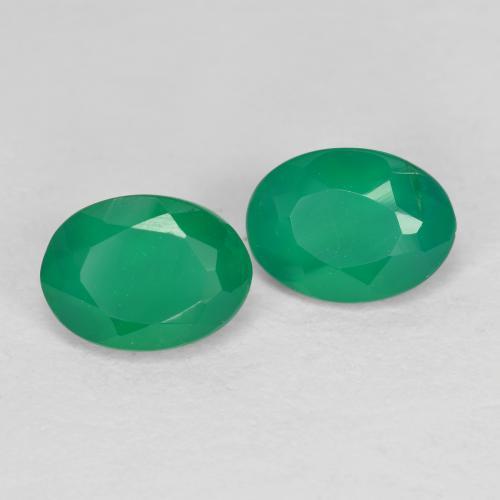 1,35 ct natürliche grüner Achat-Edelsteine, Oval Schliff, Lichtdurchlässig