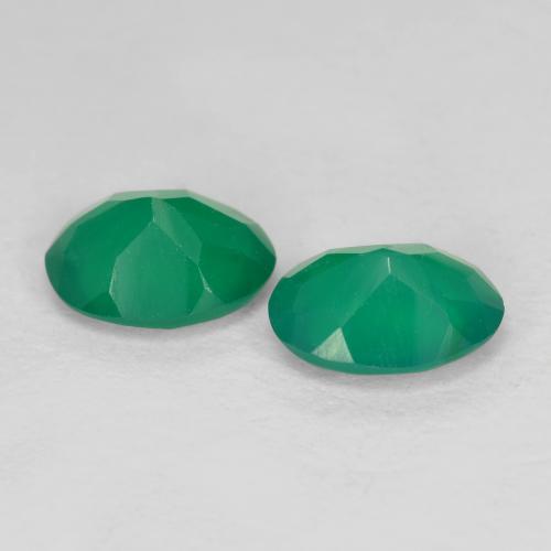 1,35 ct natürliche grüner Achat-Edelsteine, Oval Schliff, Lichtdurchlässig