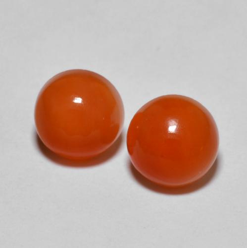 2,90 ct natürliche orangefarbener Achat-Edelsteine, Rundschliff, Lichtdurchlässig