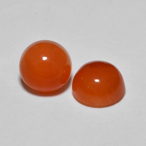 2,90 ct natürliche orangefarbener Achat-Edelsteine, Rundschliff, Lichtdurchlässig