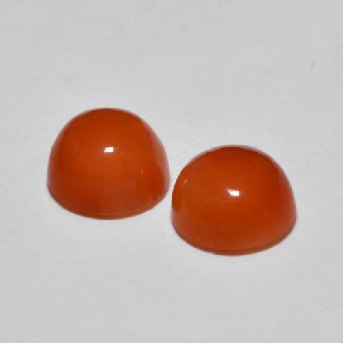 2,90 ct natürliche orangefarbener Achat-Edelsteine, Rundschliff, Lichtdurchlässig