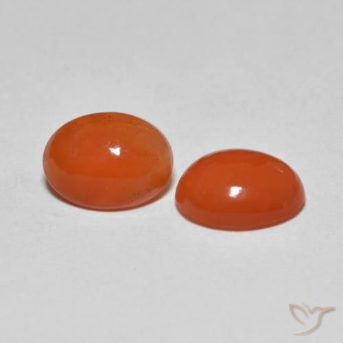 2.03 ct natürliche Mittelorange Achat-Edelsteine, Oval, Transparent