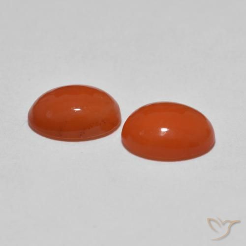 2.03 ct natürliche Mittelorange Achat-Edelsteine, Oval, Transparent