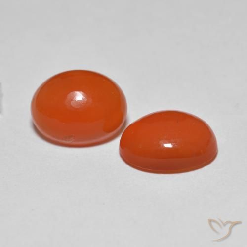 3.45ctw Natürlicher Intensives Orange Achat, Oval, Transparent